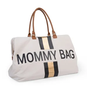 Childhome Mommy Bag nursery bag Off White Stripes Black/Gold - Elodie Details