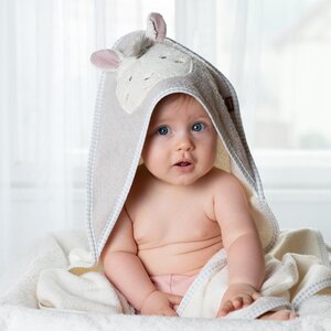 Fehn hooded towel 80x80cm, Llama - Leander