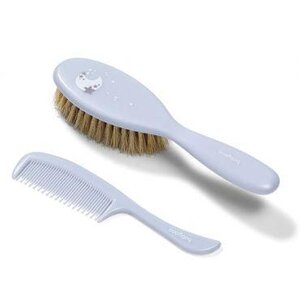 BabyOno 567/04 Hairbrush and comb, natural bristle Grey - Nuvita