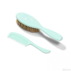 BabyOno 567/03 Hairbrush and comb, natural bristle Green - Nuvita