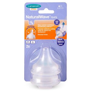 Lansinoh naturalWave® Slow flow teats GB 2pcs - Nuvita