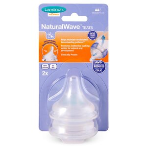Lansinoh naturalWave® Medium flow teats GB 2pcs - Nuvita