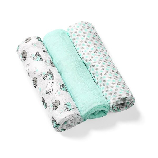 BabyOno bambusest suulapid 3tk, Green - BabyOno