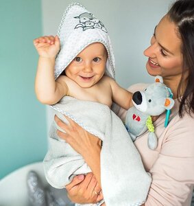 BabyOno bamboo hooded towel 100x100cm, Grey - Elodie Details