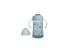 Suavinex non spill spout bottle with handles 270ml, Forest Blue +4m - Done by Deer