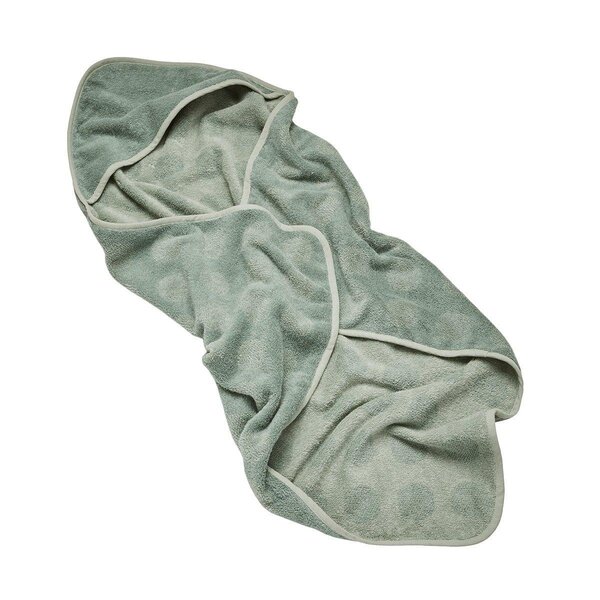 Leander kapuutsiga vannirätik 80x80cm, Sage Green - Leander