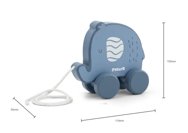 PolarB Pull Along - Elephant Blue - PolarB
