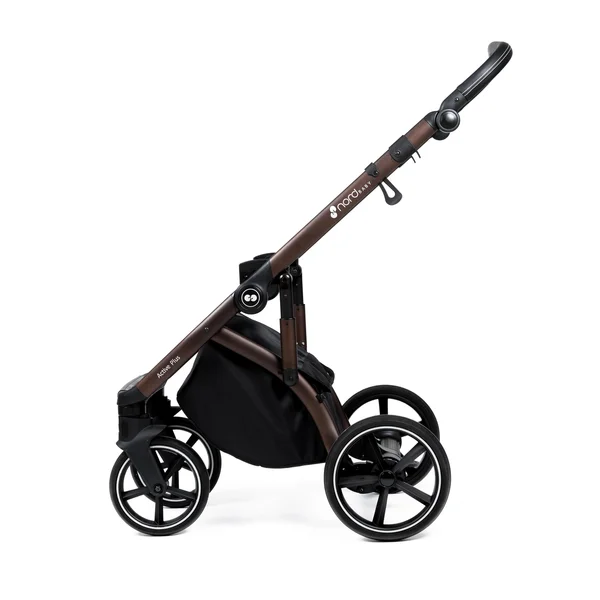 Nordbaby Active Plus stroller set Praline Beige, frame Bronze Black - Nordbaby