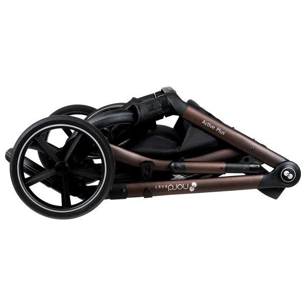 Nordbaby Active Plus stroller set Praline Beige, frame Bronze Black - Nordbaby