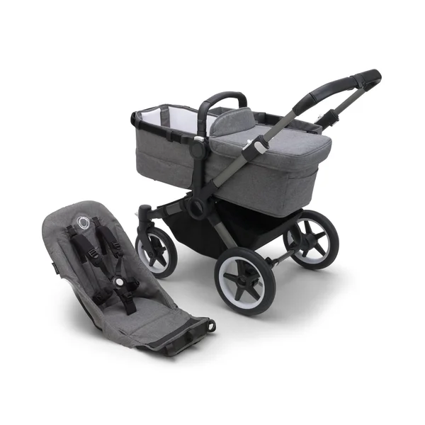 Bugaboo Donkey 5 Duo 2in1 vankrikomplekt Black/Grey Melange, Grey Melange - Bugaboo