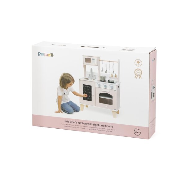 PolarB Little Chefs Kitchen with Light and Sound - Pink - PolarB