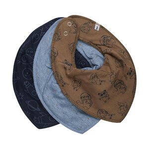 Pippi Bandana Bib (3-pack), Ashley Blue - Elodie Details