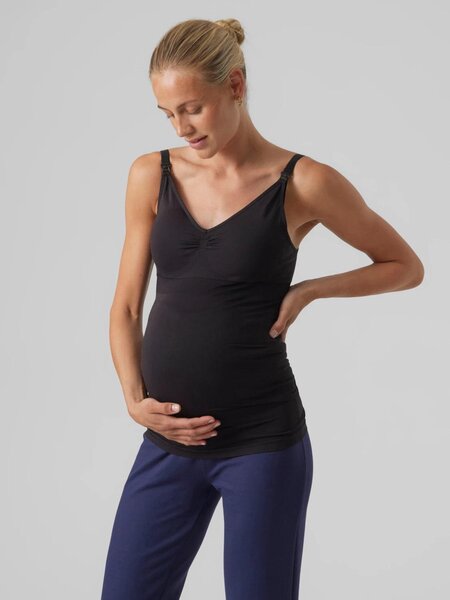 Mamalicious Mlilja feed me top 2 f a. noos M/L Black - Mamalicious