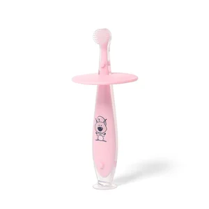 BabyOno Suction baby toothbrush 6m+ Pink - BabyOno