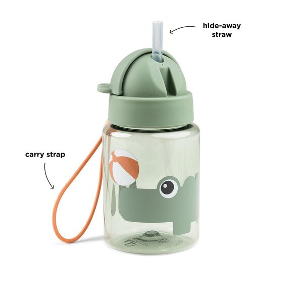 Done by Deer straw bottle 280ml, Playground Green - Done by Deer