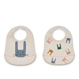 Liewood Tilda Printed Bib 2-Pack Bunny/Sandy - Liewood