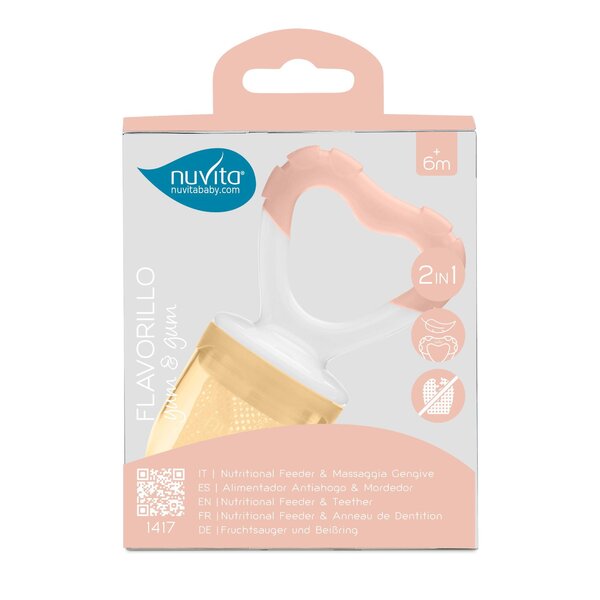 Nuvita Fruit Eater and Teether 2in1, Flavorillo - Nuvita