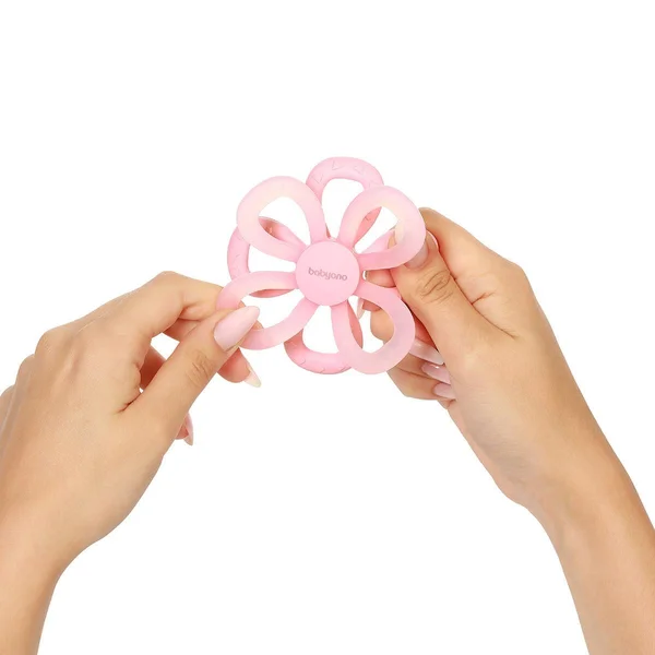 BabyOno silicone teether Flower Pink - BabyOno