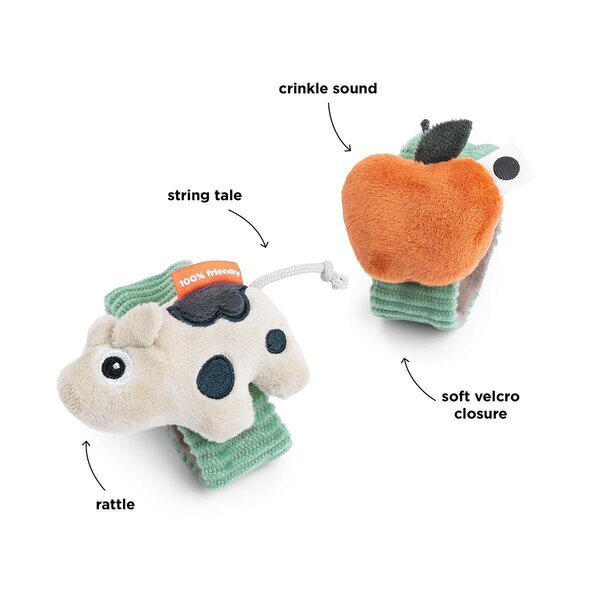 Done by Deer wrist rattle set 2-pack Dotti Green - Done by Deer