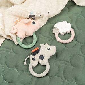 Done by Deer sensory rattle with teether Pigee Pink - Done by Deer