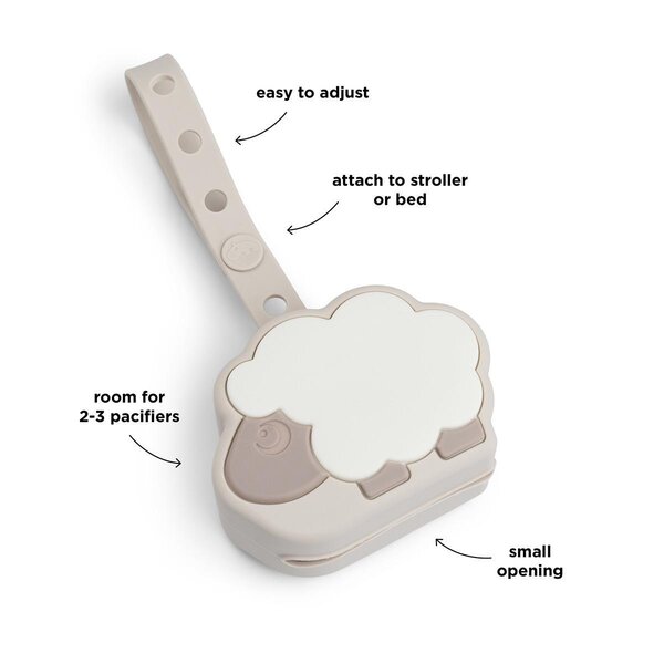 Done by Deer Silicone pacifier pouch Sheepy Sand - Done by Deer
