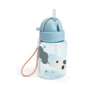 Done by Deer бутылочка с соломинкой 280ml, Tiny farm Blue - Done by Deer