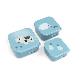 Done by Deer snack box set 3 pcs Tiny farm Blue - Done by Deer