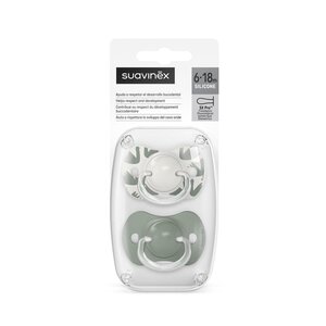 Suavinex soother natural 6-18M Walk in the Park Green - Suavinex