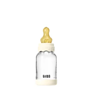 Bibs Glass Baby Bottle, 120ml Slow Flow Ivory - Bibs