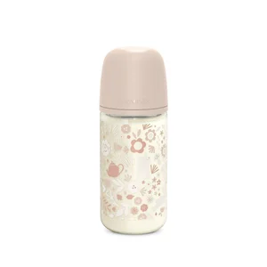 Suavinex Glass Bottle Slow flow 240ml Wonderland, Rose - Suavinex