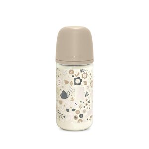 Suavinex Glass Bottle Slow flow 240ml Wonderland, Beige - Suavinex