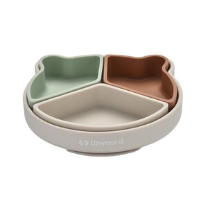 Tinynord Silicone Section Bowl Beige/Mint/Rust - Tinynord