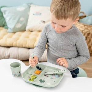 Done by Deer Foodie dinner set with suction Tiny farm Green - Done by Deer