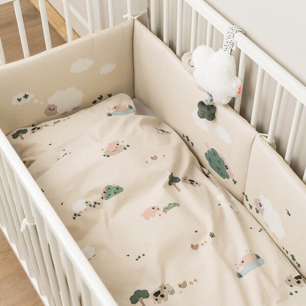 Done by Deer Padded bed bumper 360cm, Tiny farm Sand - Done by Deer