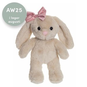 Teddykompaniet soft toy 20cm, Bunny with a Bow Beige - Teddykompaniet