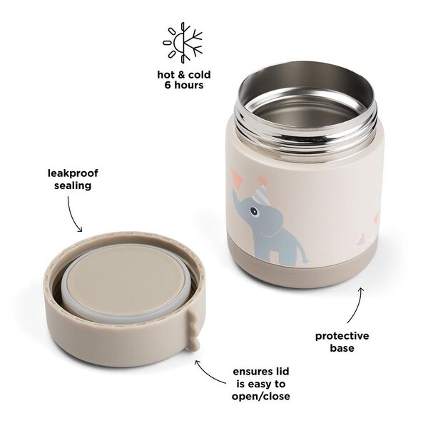 Done by Deer Insulated food jar Celebration 300ml Sand - Done by Deer