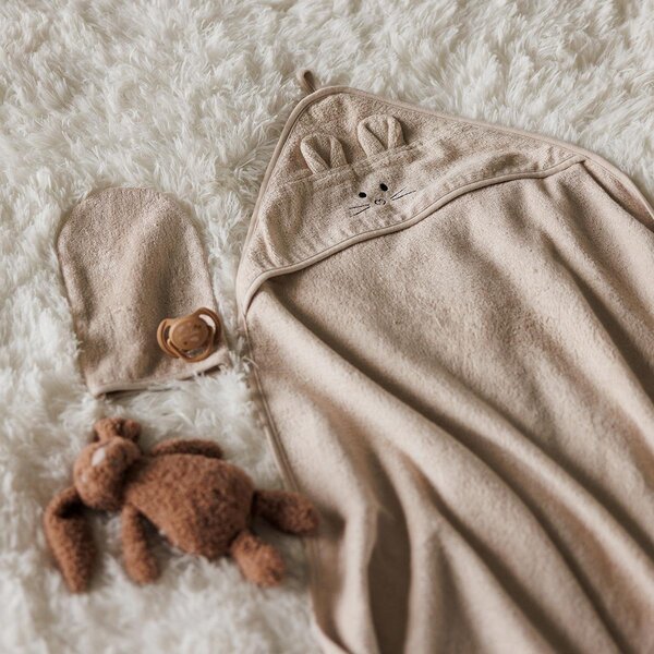 BabyOno Bamboo baby wash mitt Beige - BabyOno