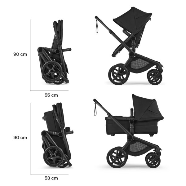 Bugaboo Fox 5 Renew 2in1 vankrikomplekt Black/Heritage Black,Dusty Pink - Bugaboo