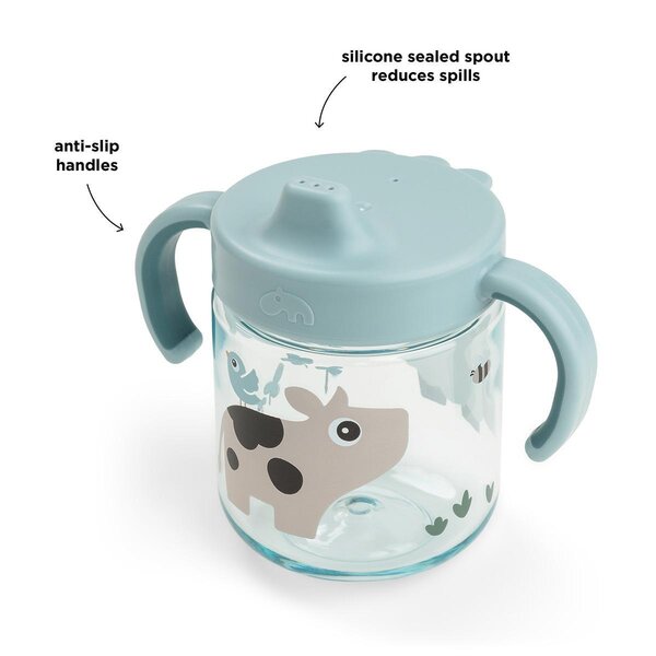 Done by Deer spout cup 2-handle Tiny farm Blue - Done by Deer