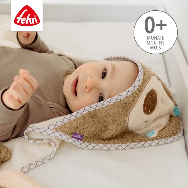 Fehn hooded bath towel 80x80cm, Capybara Beige - Fehn