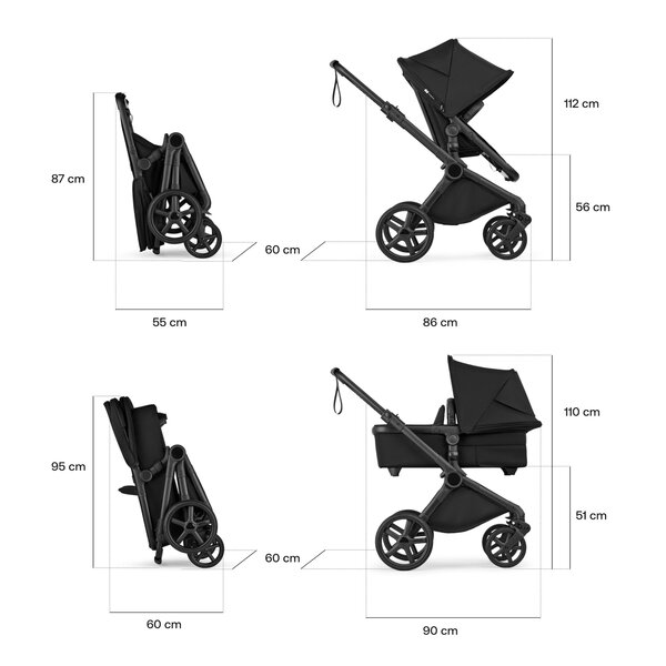 Bugaboo Cub 2in1 stroller set Black/Deep Indigo - Bugaboo
