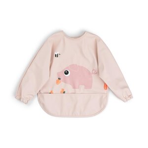 Done by Deer Sleeved pocket bib, Tiny farm Powder - Done by Deer