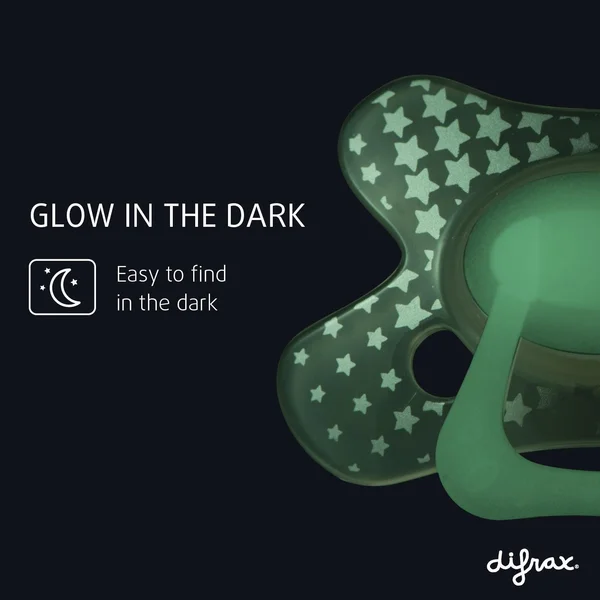 Difrax 127 Glow - 6+ months natural night soother with ring - Difrax